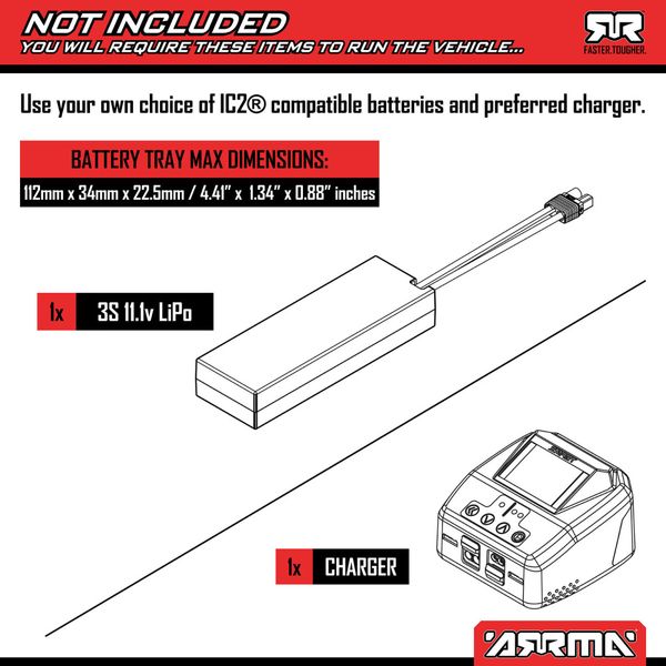 1/16 Arrma Mini Kraton 3S DSC 4x4 B&oslash;rstel&oslash;s ARTR