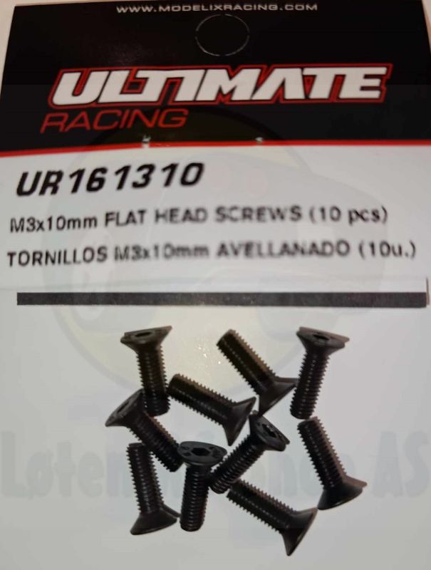Skruer - Flat Head - Senkehode - 3x10mm (10)
