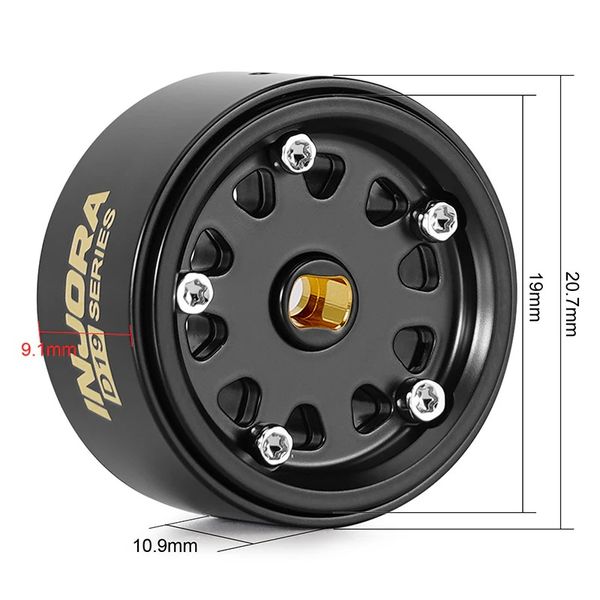 INJORA 0.7" D19 Brass Beadlock Wheels for 1/30 SCX30 (W7007)