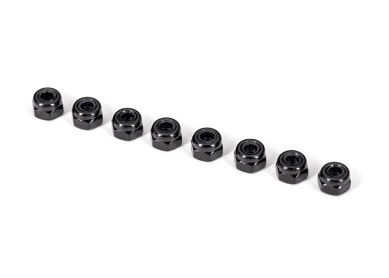 2745X -  Nylon Locknuts 3mm Black (8)