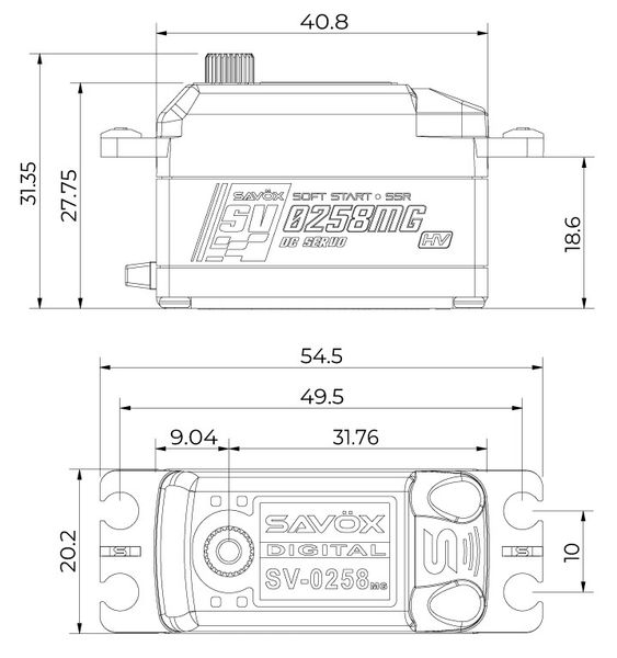 SV-0258MG - Sav&ouml;x Lavprofil Servo - 0.11s speed/8kg HV