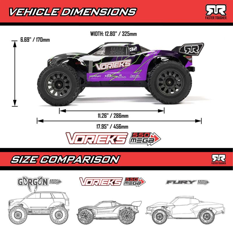 1/10 Vorteks 2WD StadiumTruck RTR Inkl Batteri og Lader