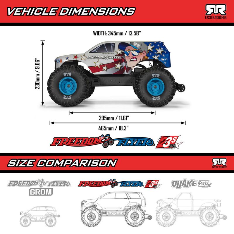 1/10 Arrma Freedom Flyer 223S 2WD Børsteløs Monstertruck RTR
