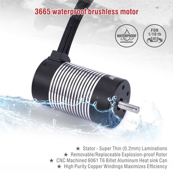Surpass Hobby 3665 4pol BL WP Sensorløs 3100KV 5mm 