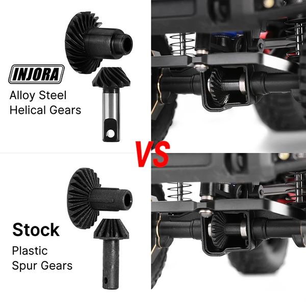 INJORA Underdrive 16.67% 24/10T Alloy Steel Helical Gears for 1/18 TRX4M