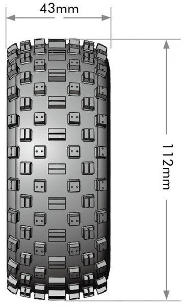 Louise SC-ROCK 1/10 Short Course & Rally Tires on Black Wheel (2)